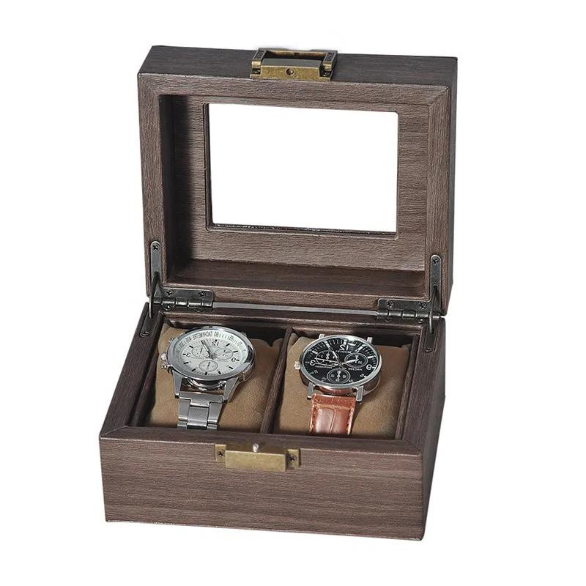 Boîte à montres en bois 2 emplacements