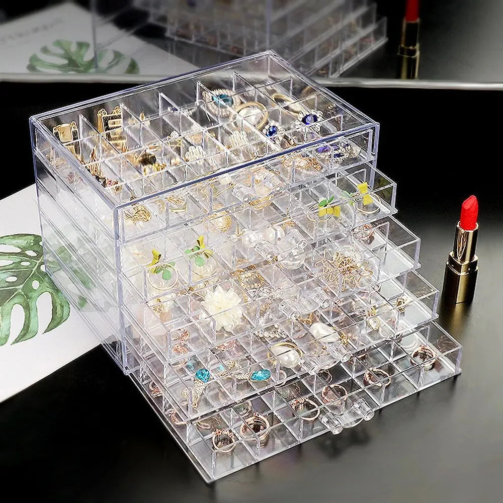 Boîte à bijoux en acrylique transparent