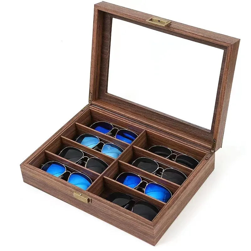 Boîte à lunettes en bois 8 emplacements