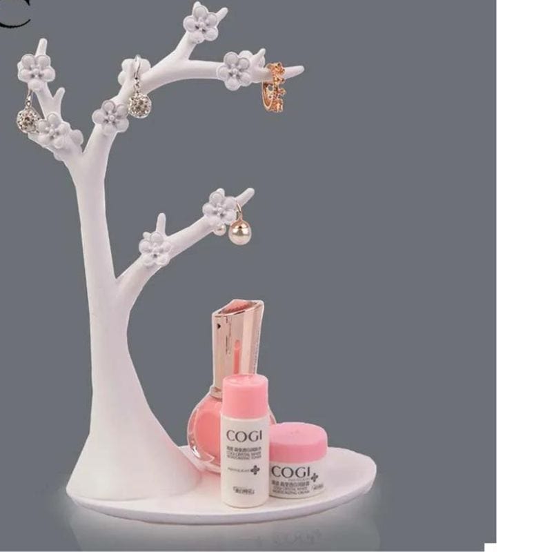 Arbre à bijoux blanc en silicone