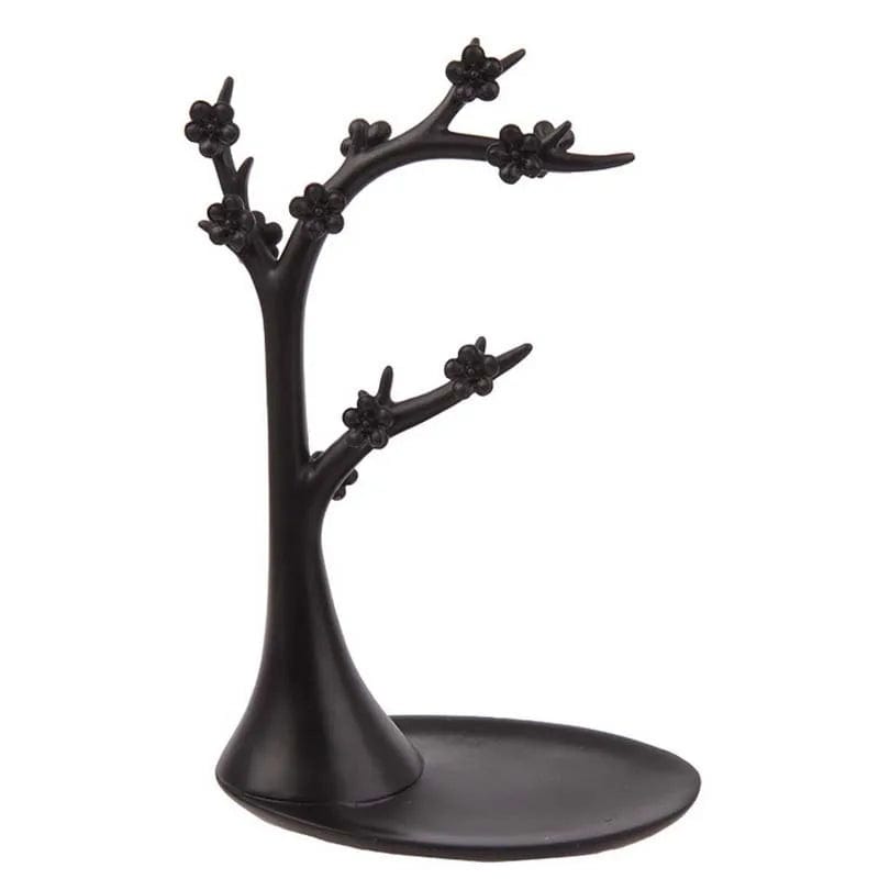 Arbre à bijoux noir en silicone