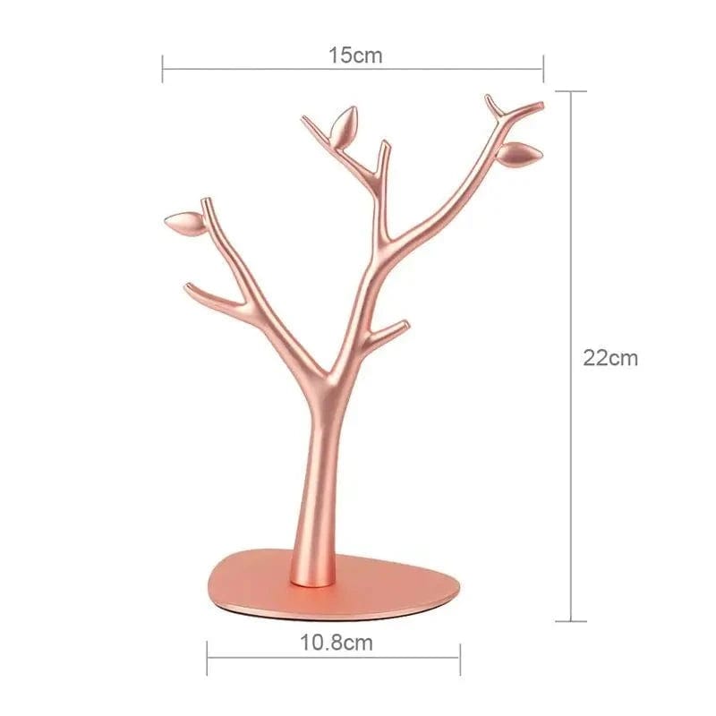 Dimensions de l'Arbre à bijoux rose en métal