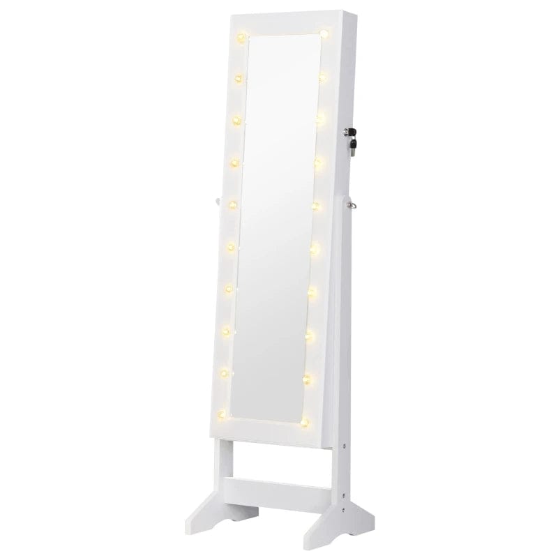 Présentation Armoire de rangement pour bijoux avec miroir et LED