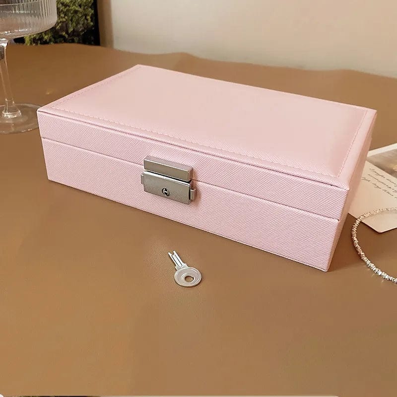 Verrouillage Boîte à bijoux en tissu rose