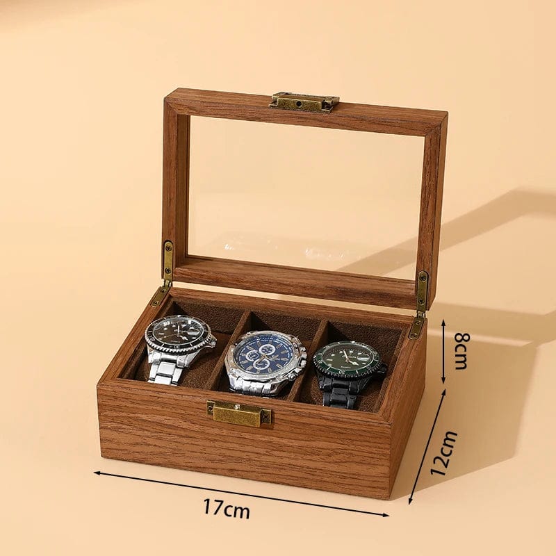 Dimensions Boîte à montres en bois 3 emplacements