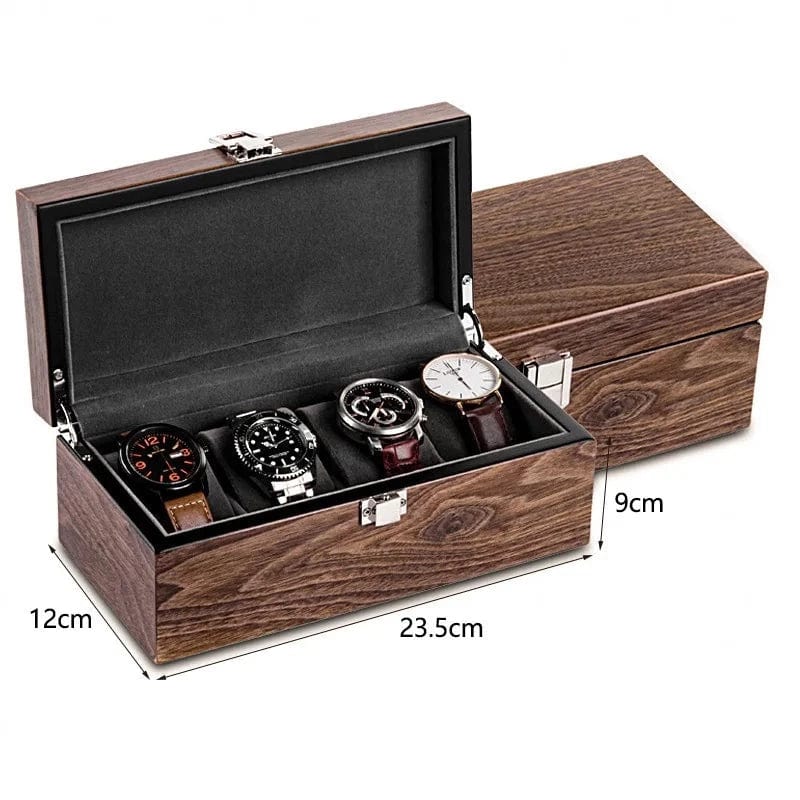 Dimensions Boîte à montres en bois 4 emplacements