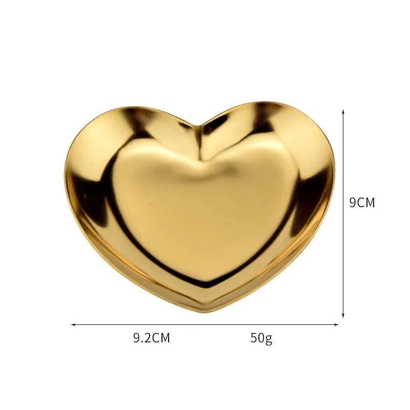 Dimensions de la Coupelle à bijoux en cœur doré