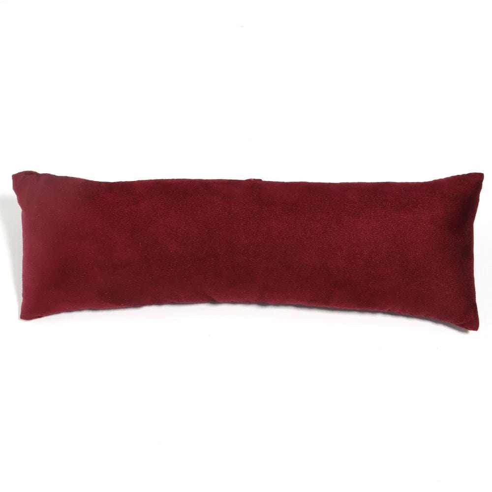 Coussin à montre en velours bordeaux