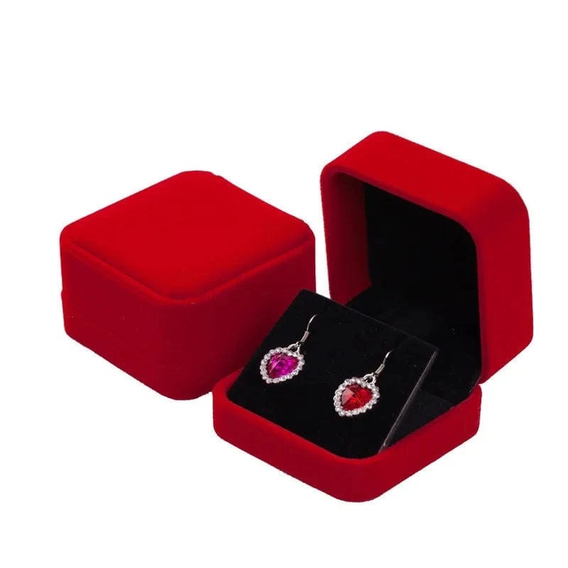 Ecrin à boucles d'oreilles rouge