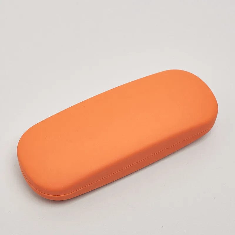 Etui à lunettes en cuir orange