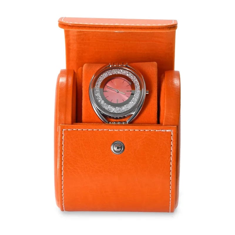 Étui à Montre en Cuir Orange 1 emplacement