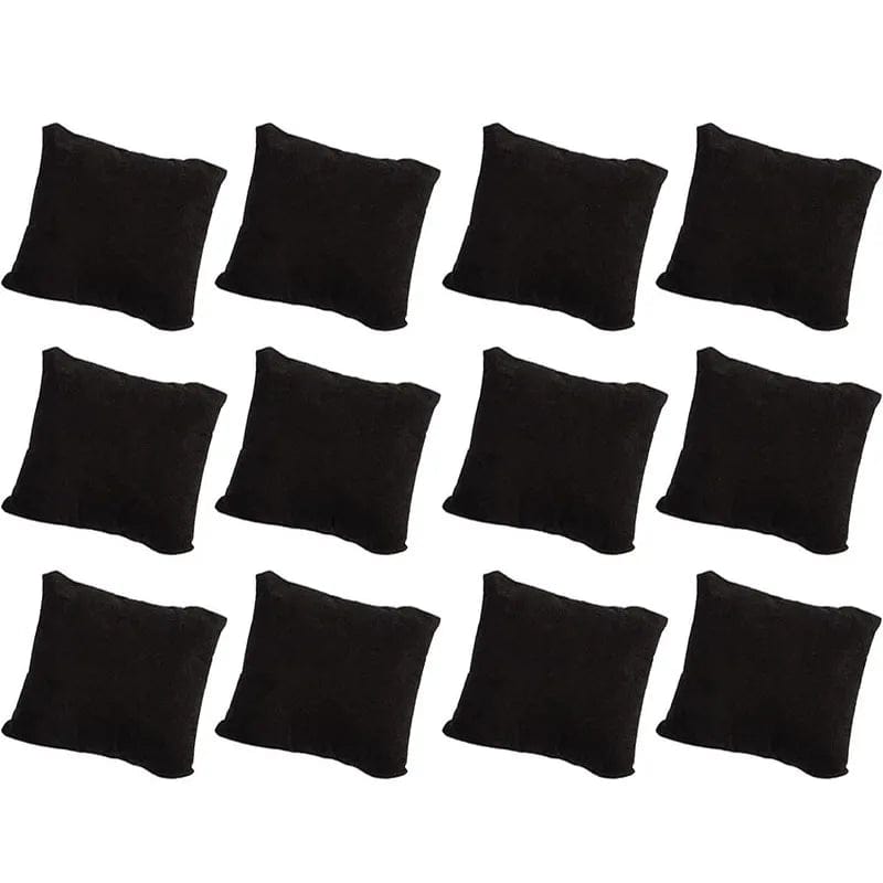  Lot de 12 coussins à montre noir en velours