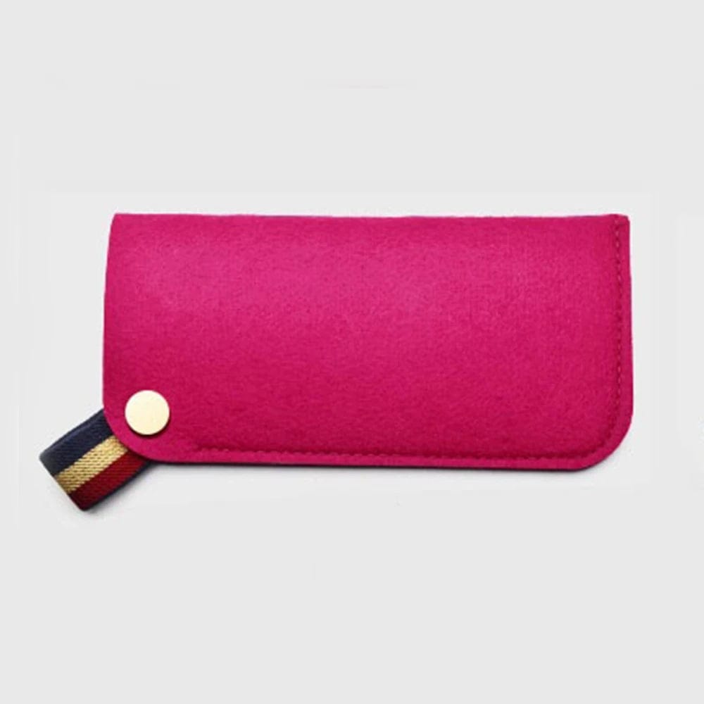 Pochette à lunettes rouge rosé