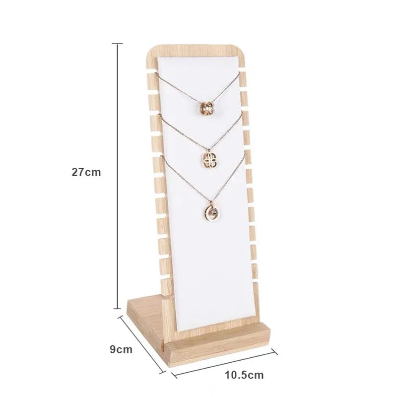 Dimensions Porte collier en bois support beige