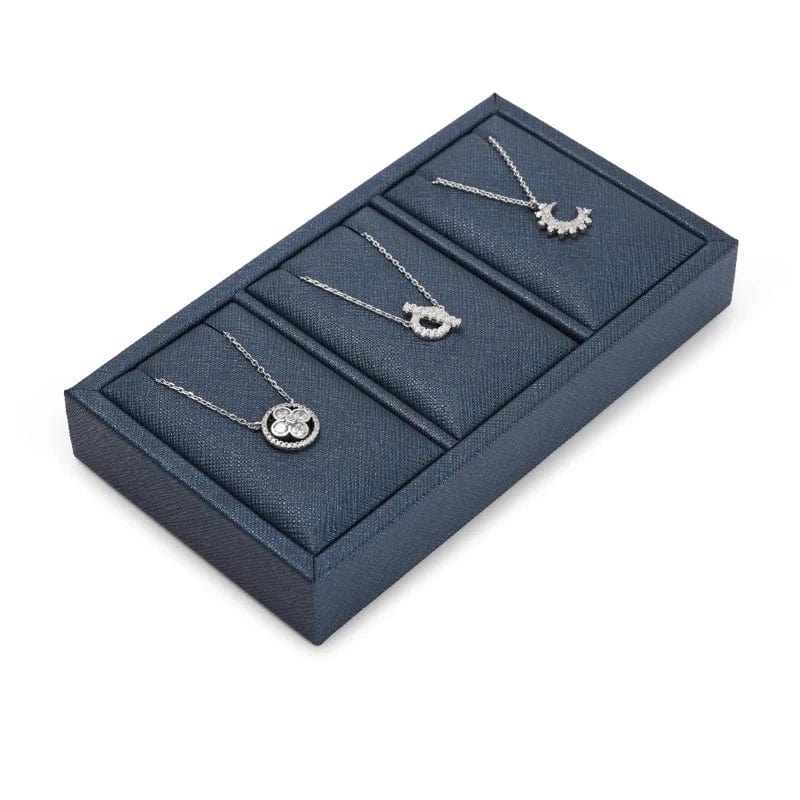 Porte collier en cuir bleu 3 emplacements