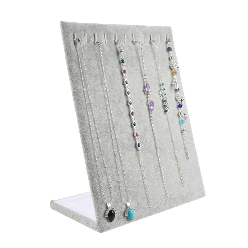 Porte collier gris en velours