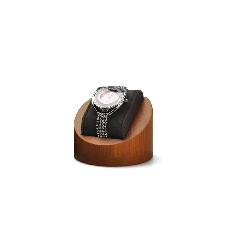 Montre sur le Porte montre noir en bois et microfibre