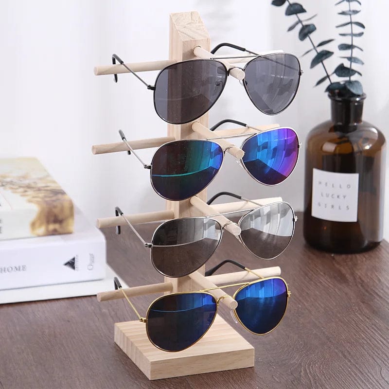 Présentoir à lunettes en bois 4 emplacements