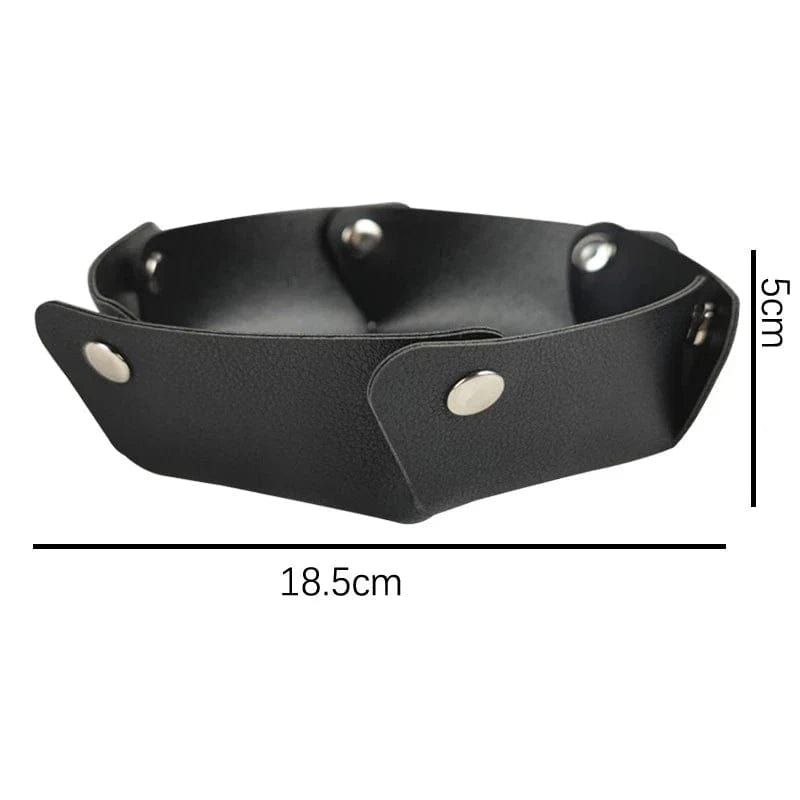 Dimensions du Vide poche en cuir pliant 18,5 cm